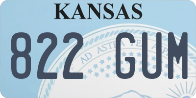 KS license plate 822GUM