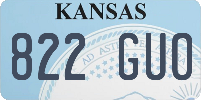 KS license plate 822GUO
