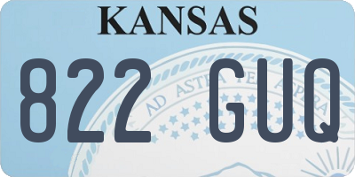 KS license plate 822GUQ