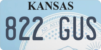 KS license plate 822GUS