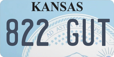 KS license plate 822GUT