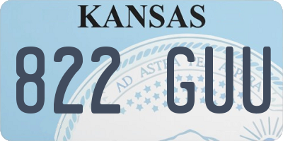 KS license plate 822GUU