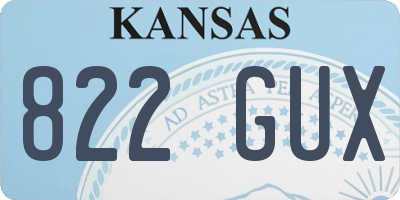 KS license plate 822GUX