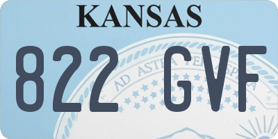 KS license plate 822GVF
