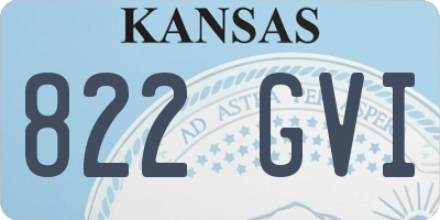 KS license plate 822GVI