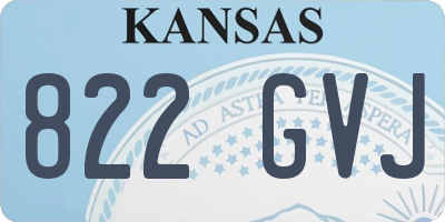 KS license plate 822GVJ