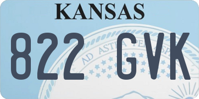 KS license plate 822GVK