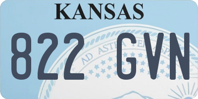 KS license plate 822GVN