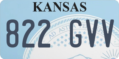 KS license plate 822GVV
