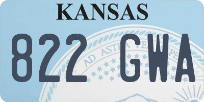 KS license plate 822GWA