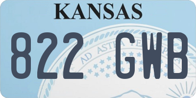 KS license plate 822GWB