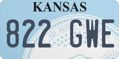 KS license plate 822GWE