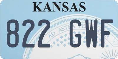 KS license plate 822GWF