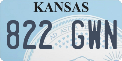 KS license plate 822GWN