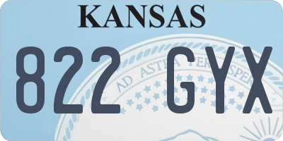 KS license plate 822GYX