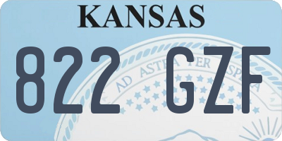 KS license plate 822GZF