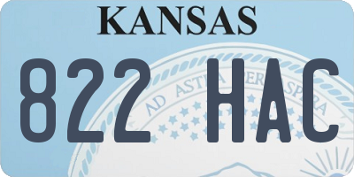 KS license plate 822HAC
