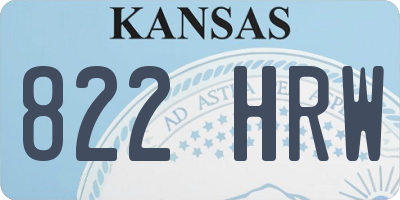 KS license plate 822HRW