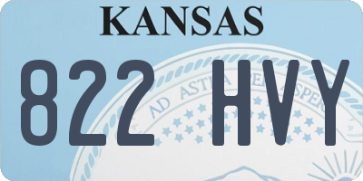 KS license plate 822HVY