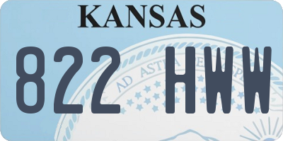 KS license plate 822HWW