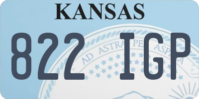 KS license plate 822IGP