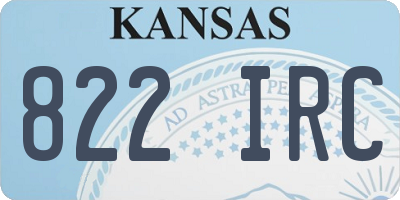 KS license plate 822IRC