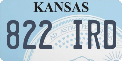KS license plate 822IRD
