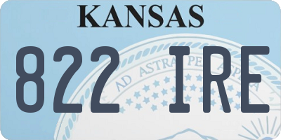 KS license plate 822IRE