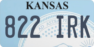 KS license plate 822IRK