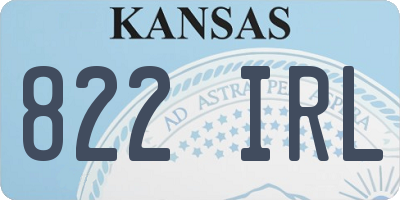 KS license plate 822IRL