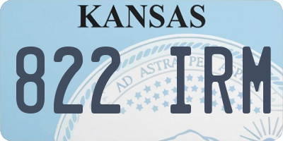 KS license plate 822IRM