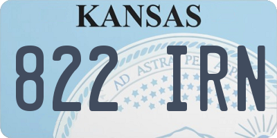 KS license plate 822IRN
