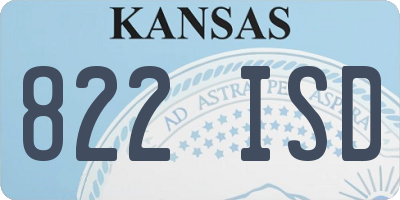 KS license plate 822ISD