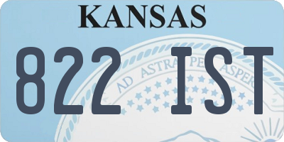 KS license plate 822IST