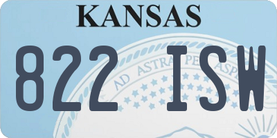 KS license plate 822ISW