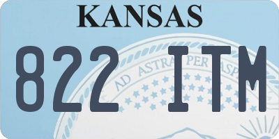 KS license plate 822ITM