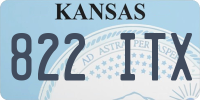 KS license plate 822ITX