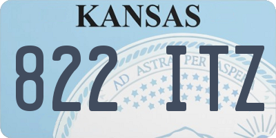 KS license plate 822ITZ
