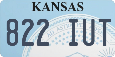 KS license plate 822IUT
