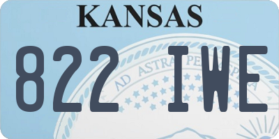 KS license plate 822IWE