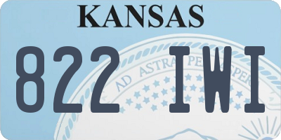 KS license plate 822IWI