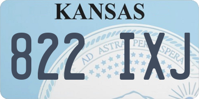 KS license plate 822IXJ