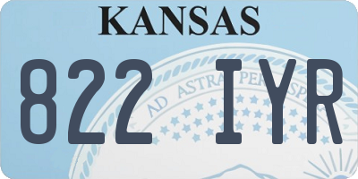 KS license plate 822IYR