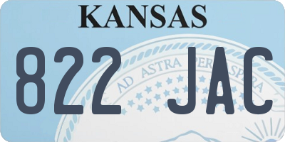 KS license plate 822JAC