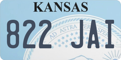 KS license plate 822JAI