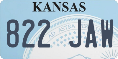 KS license plate 822JAW