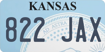 KS license plate 822JAX