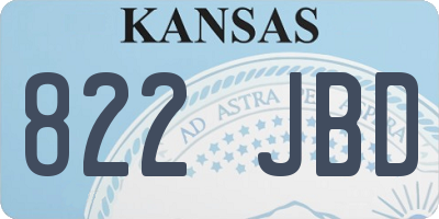 KS license plate 822JBD