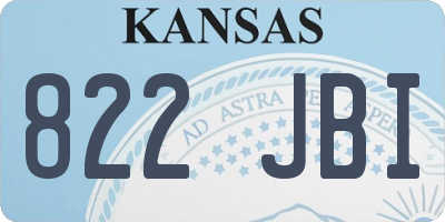 KS license plate 822JBI