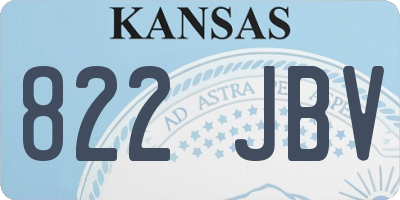 KS license plate 822JBV